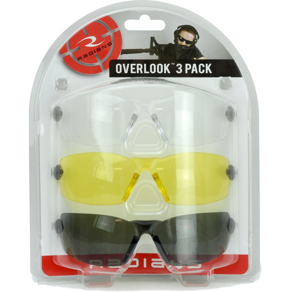 Radians Overlook Shooting Glasses Clear, Smoke, Amber 3 pk.