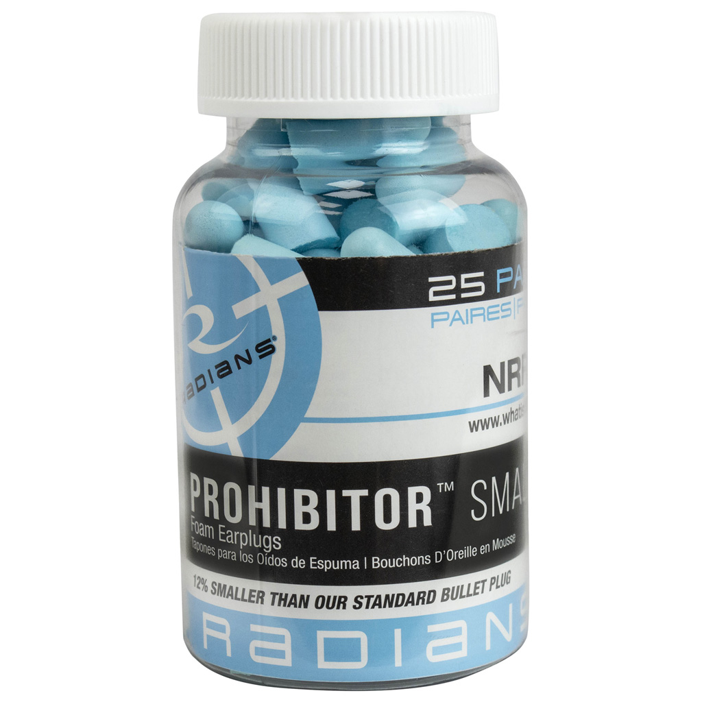 Radians Prohibitor Small Foam Earplugs Jar 25 pr.