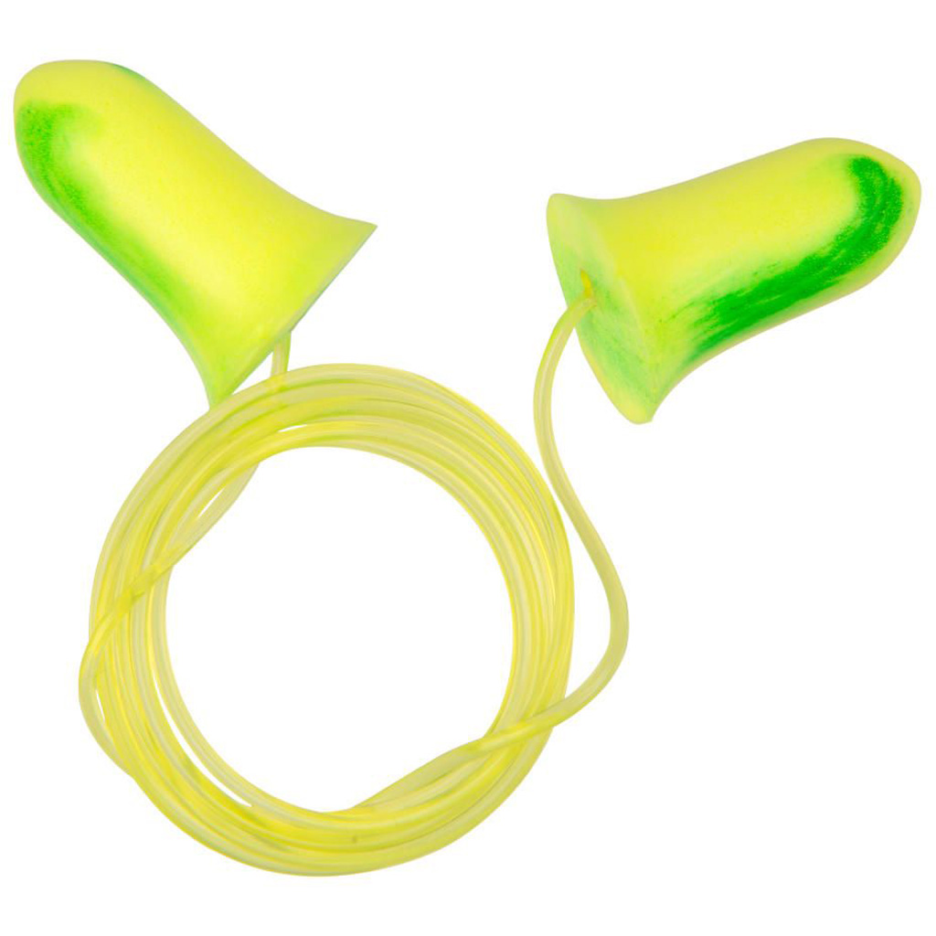 ULTRX Tethered Tapered Foam Plugs Yellow Lime 5 pr.