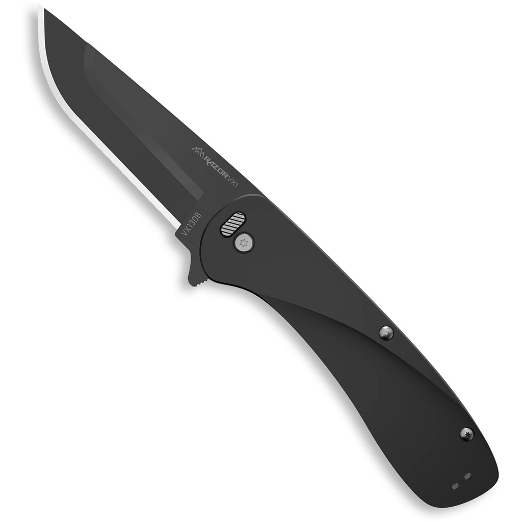 Outdoor Edge Razor VX1 EDC Knife Aluminum Black 3 in.