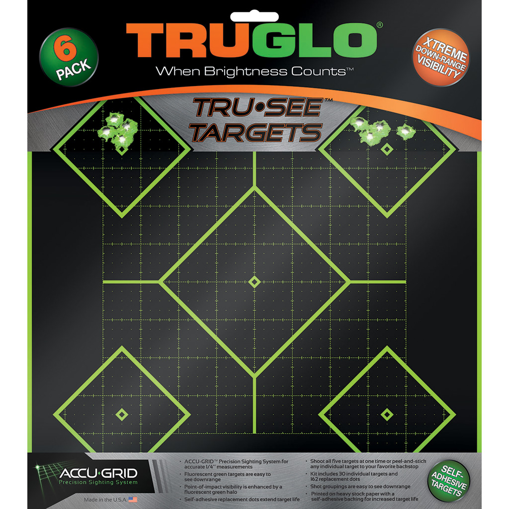 TruGlo TruSee Splatter 5-Diamond Target Green 12x12 6 pk.