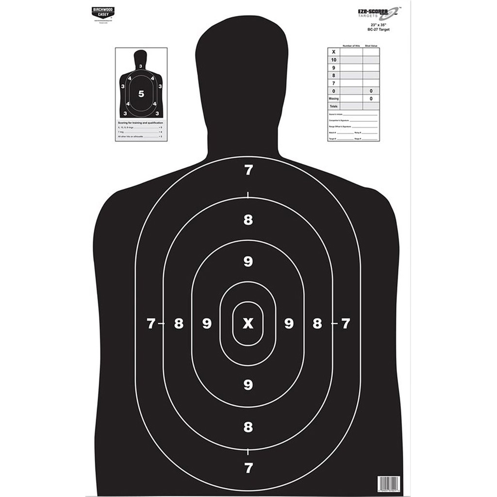 Birchwood Casey EZE-Scorer Target BC-27 Black 23x35 in. 5 pk.