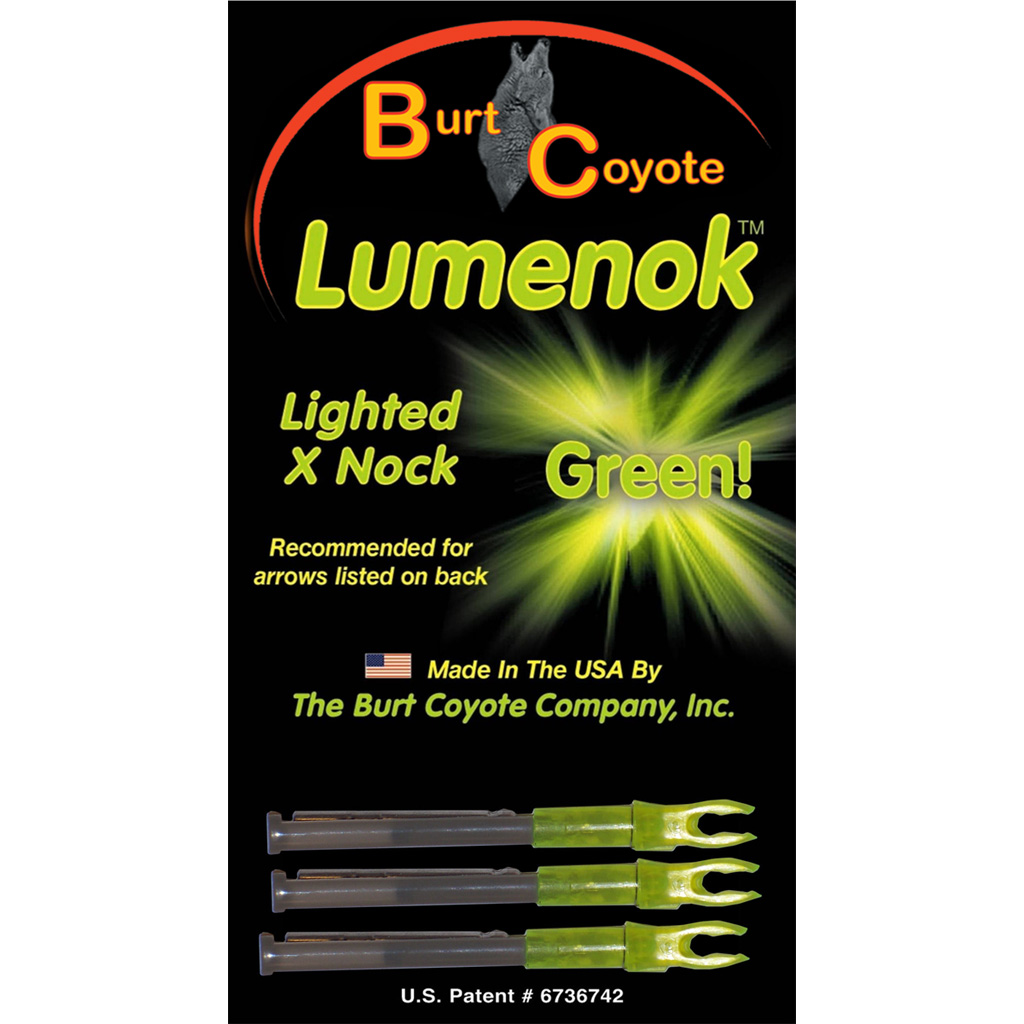 Lumenok Lighted Nocks Green X 3 pk.