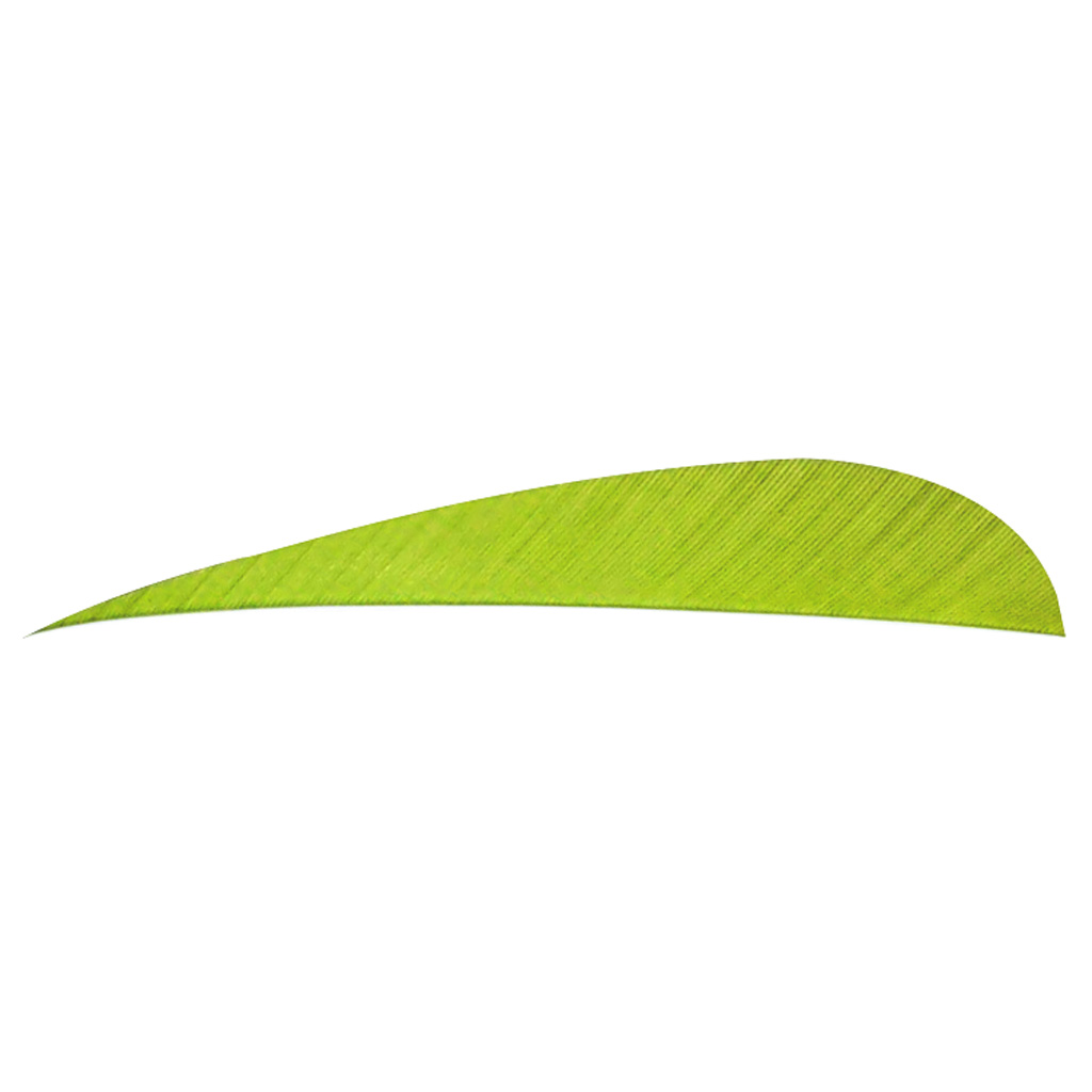 Trueflight Parabolic Feathers Chartreuse 4 in. RW 100 pk.